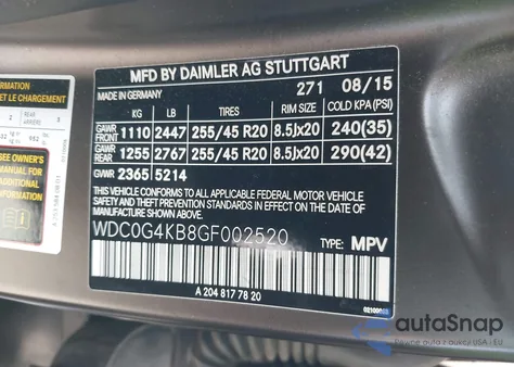 2016 Mercedes-Benz Glc 300 4Matic from USA, damaged, VIN WDC0G4KB8GF002520